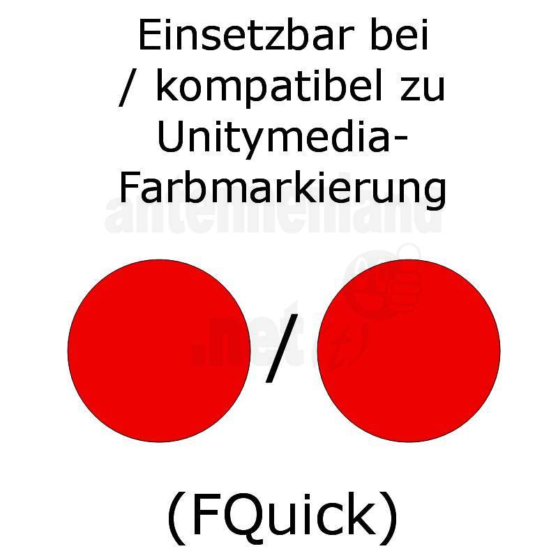 entspricht/kompatibel zu Unitymedia-Farbmarkierung: rot / rot