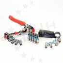 Compression Set 7.0 QM Advanced mit universellem Verpresswerkzeug, Profi-Abisoliergerät, 20 Cabelcon CX3 7.0 QM Steckern und 4 Cabelcon Self-Install- Antennensteckern