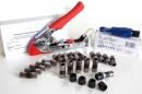 Compression Set mit universellem Verpresswerkzeug, Abisoliergerät und 20 F-Steckern PPC EX6PLUS (5.0)