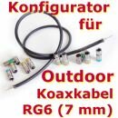 Outdoor-Anschlusskabel aus UV-stabilem RG6 (7 mm) SAT +...