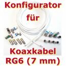 Anschlusskabel aus RG6 (7 mm) SAT + BK Hochleistungs- Kabel, 115 dB, 3-fach geschirmt, Class A+