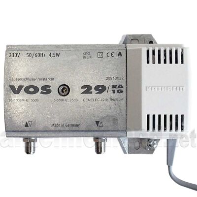 Kathrein VOS 29/RA-1G - Hausanschluss-Verstärker 30 dB, 5-65/85-1006 MHz, Rückweg 25 dB