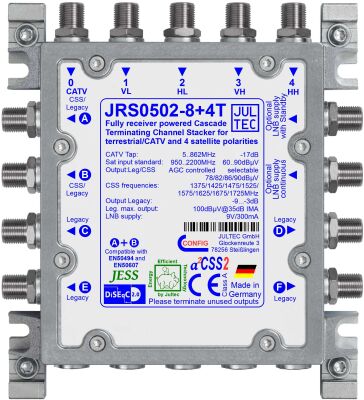 JULTEC JRS0502-8+4T - Multischalter-Kombination 2x SCR-8 oder je 1x Legacy + 4x Lagacy, terminiert