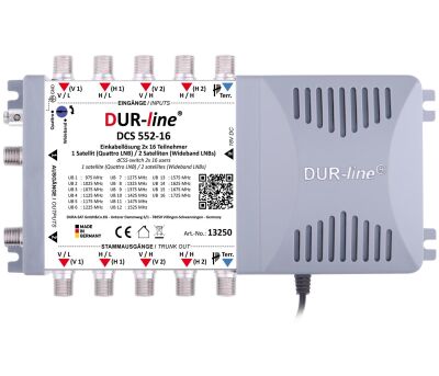 DUR-line DCS 552-16 - Einkabellösung 1 SAT (2 SAT mit WB-LNB) an 2x16 Teilnehmer, kaskadierbar