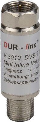 DUR-line V3010 - Mini Inline-Verstärker 10 dB 5..2500 MHz Mini Inline-Verstärker für SAT, DVB-T und Kabel