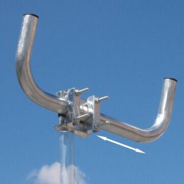 Doppel- Mastausleger für LTE und WLAN Antennen, Gesamtlänge 55 cm Ø 38 mm, feuerverzinkter Stahl